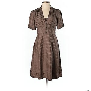 Banana Republic silk brown taupe polka dot dress